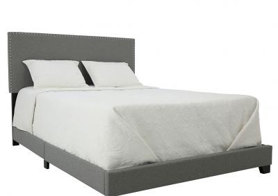 Image for ERIN GREY KING BED WITH NAILHEAD ACCENTS